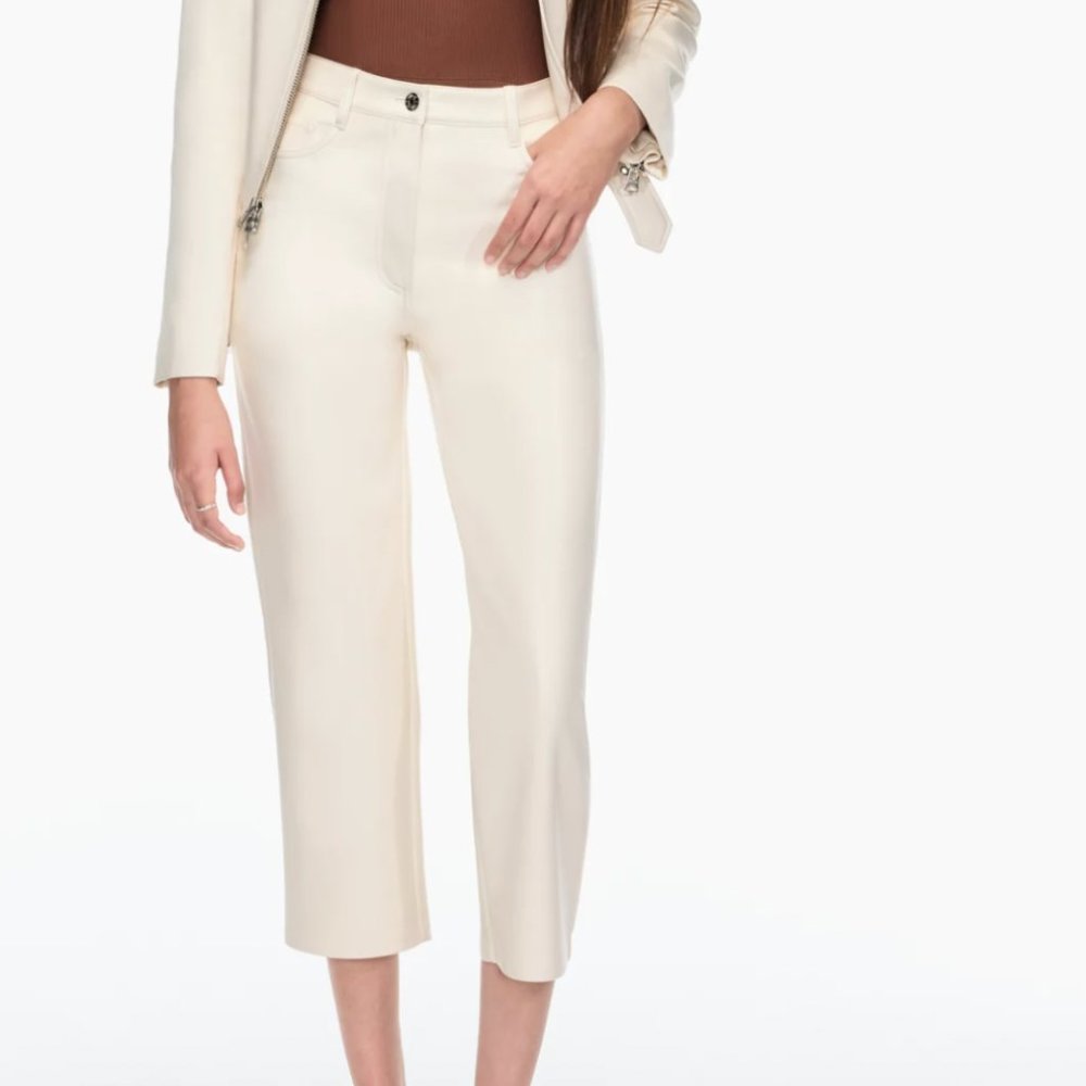 Aritzia Wilfred Melina Pants Cropped in Beige